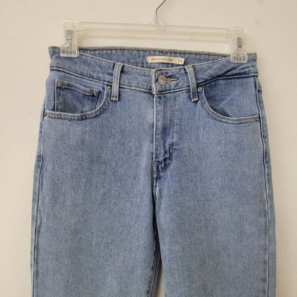 Levis Jeans Womens 721 High Rise Skinny Size 26 Light Blue 5-Pocket Stretch - Picture 2 of 14